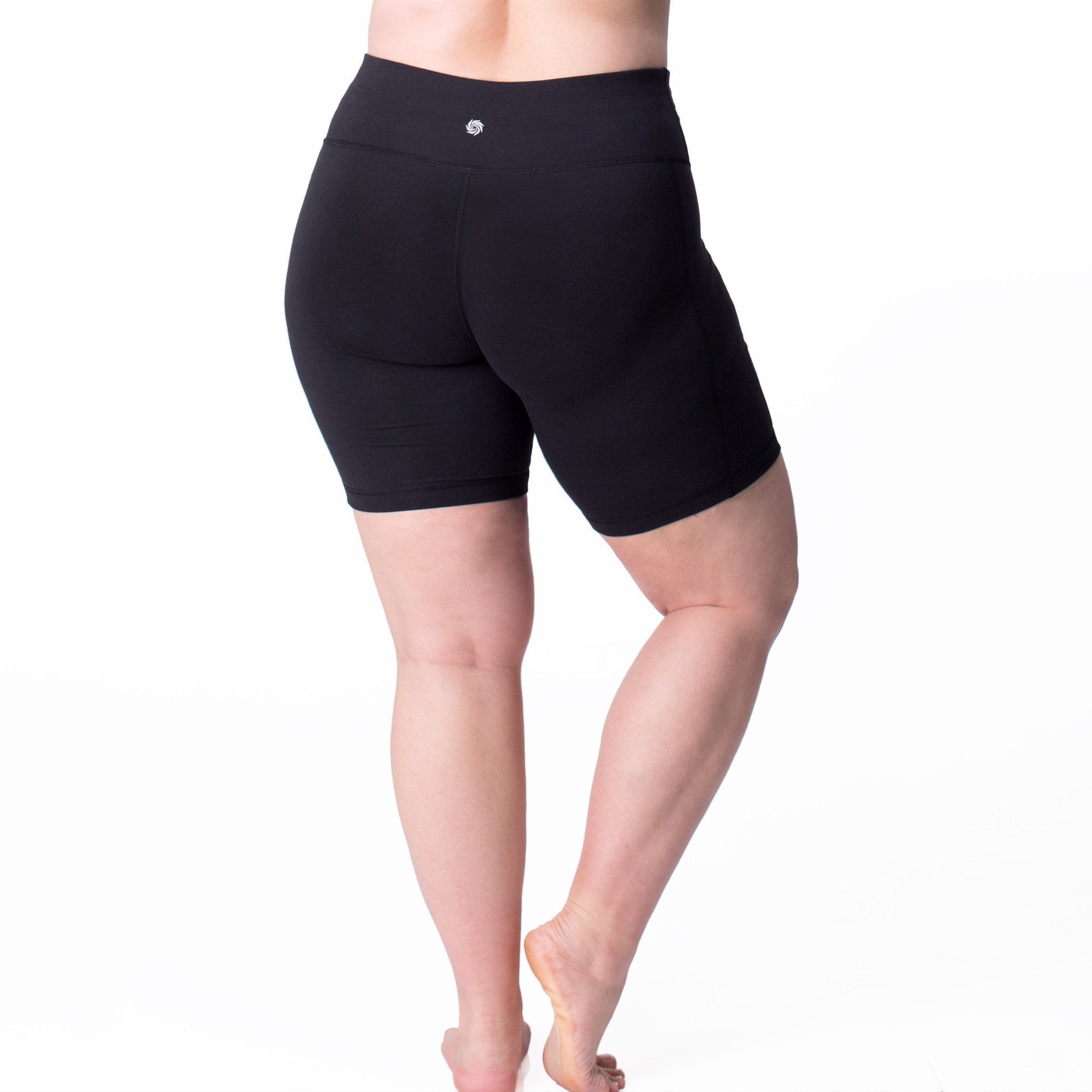 Curve Basix Compression Bike Short - Rainbeau Curves, 14/16 / Black, activewear, athleisure, fitness, workout, gym, performance, womens, ladies, plus size, curvy, full figured, spandex, cotton, polyester - 3