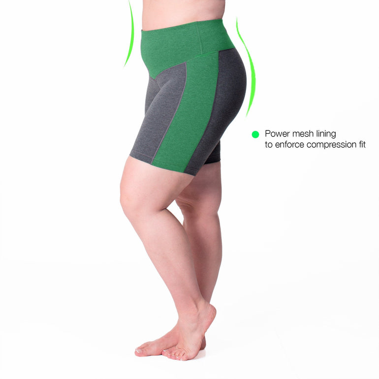 Curve Basix Compression Bike Short - Rainbeau Curves, , activewear, athleisure, fitness, workout, gym, performance, womens, ladies, plus size, curvy, full figured, spandex, cotton, polyester - 2