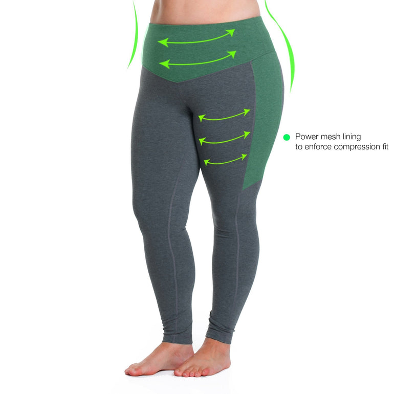 Curve Basix Compression Legging - Rainbeau Curves, , activewear, athleisure, fitness, workout, gym, performance, womens, ladies, plus size, curvy, full figured, spandex, cotton, polyester - 2